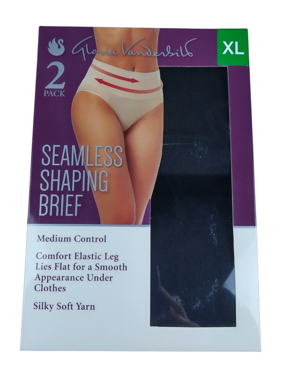 gloria vanderbilt Women's XL Seamless Shaping Briefs 2 pack Under Garments
